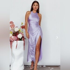 Selfie Leslie Saints & Secrets Sonoma Halterneck Faux Wrap Maxi Dress, Size S (v